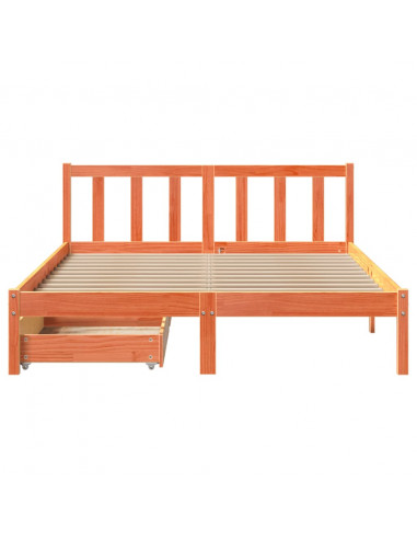 Letto senza Materasso Marrone Cera 120x200 cm in Legno di Pino