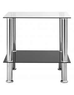 Tavolino Trasparente 45x50x45 cm in Vetro Temperato