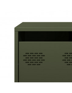 Tavolino Verde Oliva 101,5x50x43,5 cm Acciaio Laminato a Freddo
