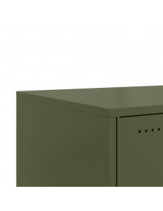 Tavolino Verde Oliva 68x50x43,5 cm in Acciaio Laminato a Freddo