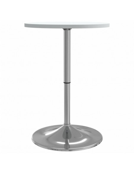 Tavolo Bar Bianco 50x50x90 cm Legno Multistrato Acciaio Cromato