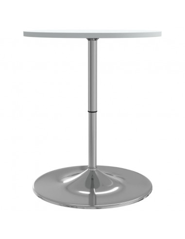 Tavolo Bar Bianco 60x60x90 cm Legno Multistrato Acciaio Cromato