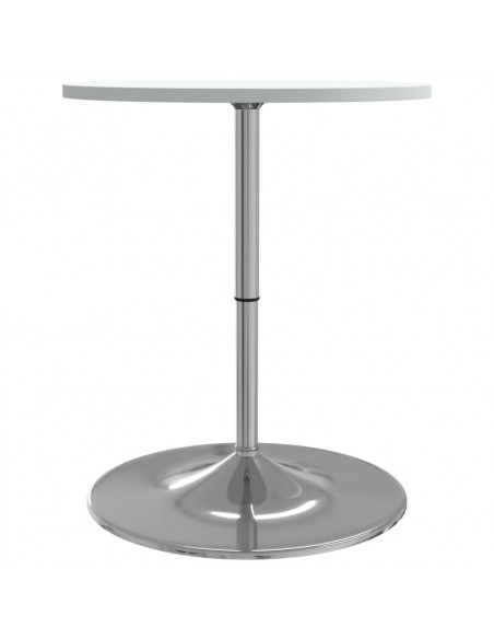 Tavolo Bar Bianco 60x60x90 cm Legno Multistrato Acciaio Cromato