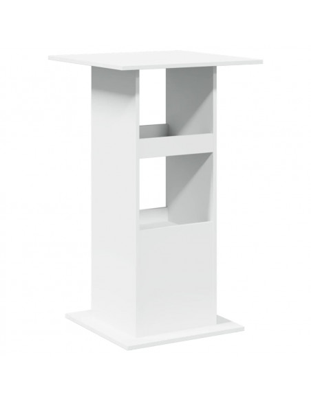 Tavolo Bar con Portaoggetti Bianco 60x60x102 cm in Truciolato