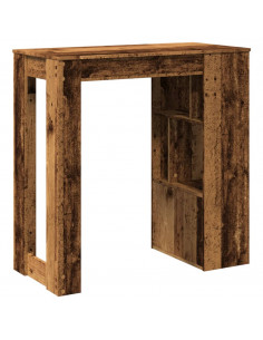 Tavolo Bar con Rastrelliera Antico 102x50x103,5 cm Multistrato