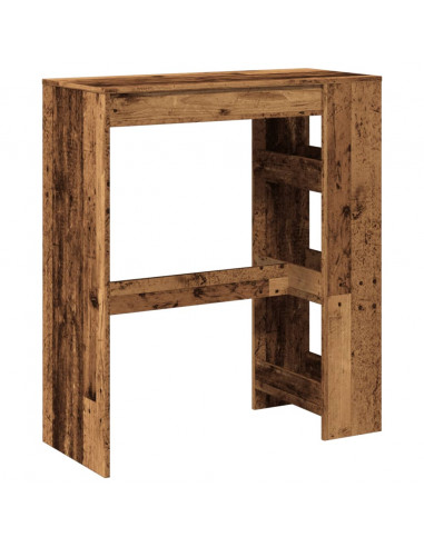 Tavolo Bar con Rastrelliera Antico 90x40x103,5 cm Multistrato