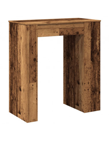 Tavolo Bar con Rastrelliera Antico 95x47x103,5 cm Multistrato