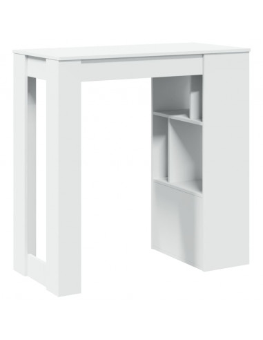 Tavolo Bar con Rastrelliera Bianco 102x50x103,5 cm Multistrato