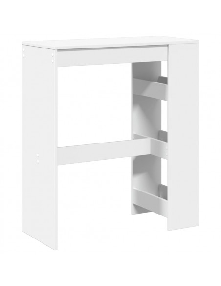 Tavolo Bar con Rastrelliera Bianco 90x40x103,5 cm Multistrato