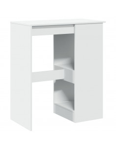 Tavolo Bar con Rastrelliera Bianco 90x47,5x103,5 cm Truciolato