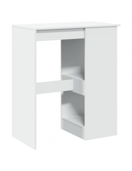 Tavolo Bar con Rastrelliera Bianco 90x47,5x103,5 cm Truciolato