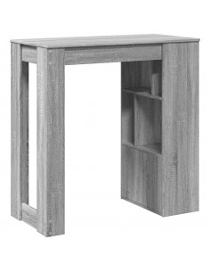 Tavolo Bar con Rastrelliera Grigio 102x50x103,5 cm Multistrato