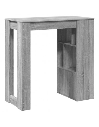 Tavolo Bar con Rastrelliera Grigio 102x50x103,5 cm Multistrato