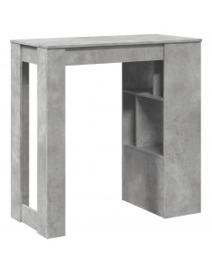 Tavolo Bar con Rastrelliera Grigio 102x50x103,5 cm Multistrato