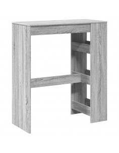 Tavolo Bar con Rastrelliera Grigio 90x40x103,5 cm Multistrato