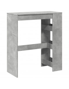 Tavolo Bar con Rastrelliera Grigio 90x40x103,5 cm Multistrato