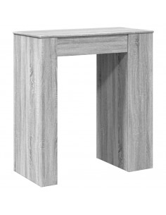 Tavolo Bar con Rastrelliera Grigio 95x47x103,5 cm Multistrato