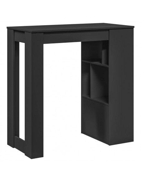 Tavolo Bar con Rastrelliera Nero 102x50x103,5 cm Multistrato