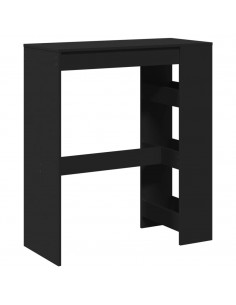 Tavolo Bar con Rastrelliera Nero 90x40x103,5 cm Multistrato