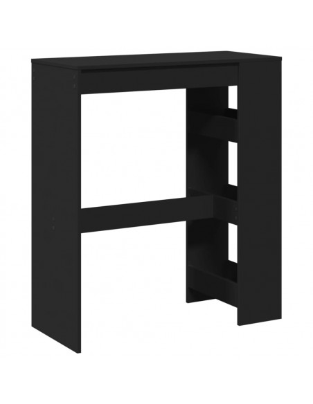 Tavolo Bar con Rastrelliera Nero 90x40x103,5 cm Multistrato