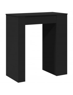 Tavolo Bar con Rastrelliera Nero 95x47x103,5 cm Multistrato