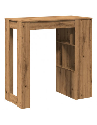 Tavolo Bar con Rastrelliera Rovere 102x50x103,5 cm Multistrato