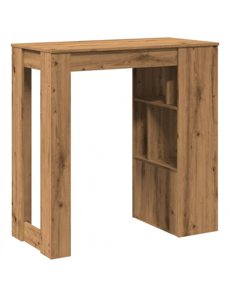 Tavolo Bar con Rastrelliera Rovere 102x50x103,5 cm Multistrato