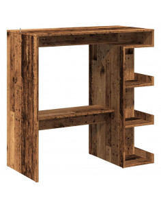 Tavolo Bar con Ripiani Legno Antico 100x50x101,5 cm Truciolato