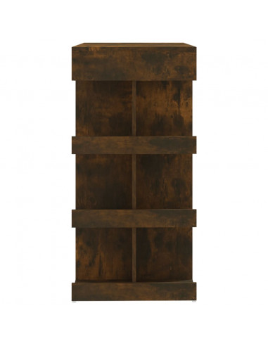 Tavolo Bar con Ripiani Rovere Fumo 100x50x101,5cm in Truciolato