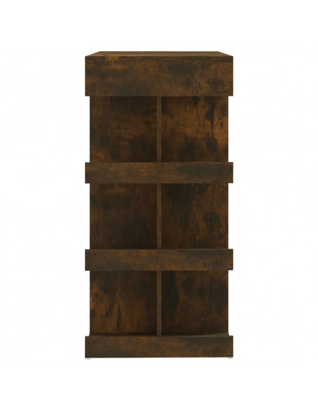 Tavolo Bar con Ripiani Rovere Fumo 100x50x101,5cm in Truciolato
