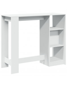 Tavolo Bar con Ripiano Bianco 124x46x103,5 cm in Truciolato