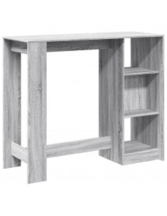 Tavolo Bar con Ripiano Grigio Sonoma 124x46x103,5cm Multistrato