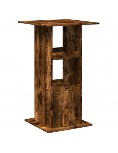 Tavolo Bar Portaoggetti Rovere Fumo 60x60x102 cm Multistrato