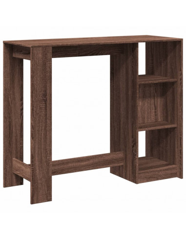 Tavolo Bar Ripiano Rovere Marrone 124x46x103,5 cm Multistrato