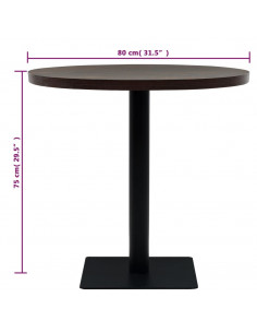 Tavolo Bistrot in MDF e Acciaio Rotondo 80x75 cm Cenere Scura