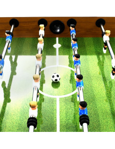 Tavolo Calcio Balilla Acciaio 140x74,5x87,5cm Marroncino e Nero