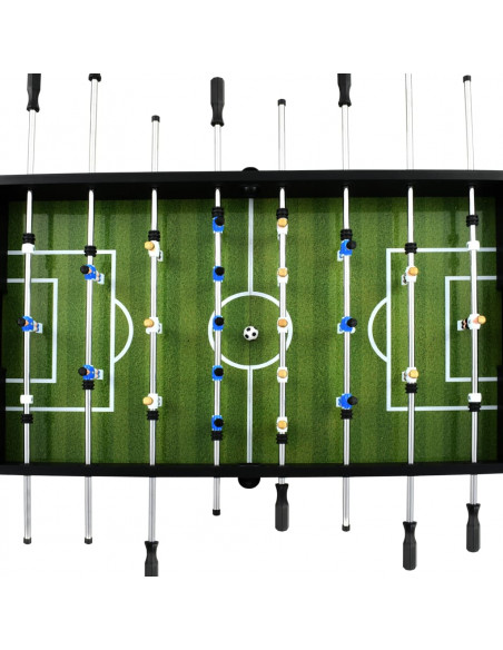 Tavolo Calcio Balilla in Acciaio 60 kg 140x74,5x87,5 cm Nero