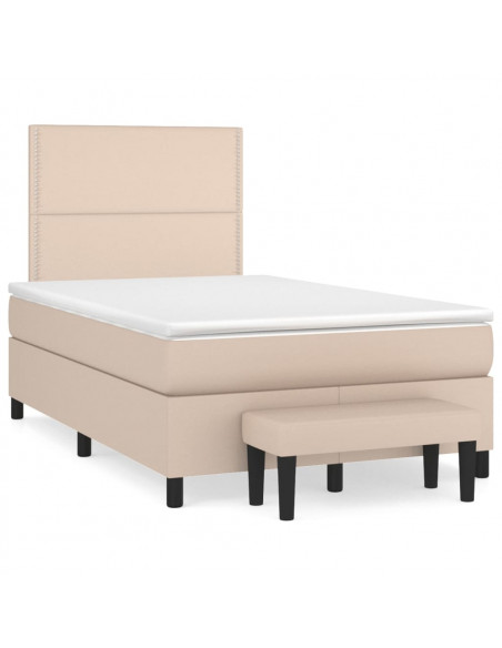 Giroletto a Molle con Materasso Cappuccino 120x200cm Similpelle