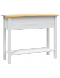 Tavolo Console in Pino Messicano Corona Bianco 90x34,5x73 cm