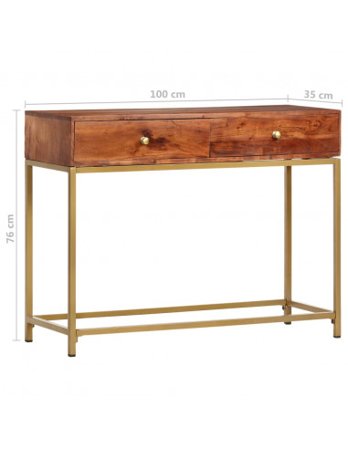 Tavolo Consolle 100x35x76 cm in Legno Massello d'Acacia