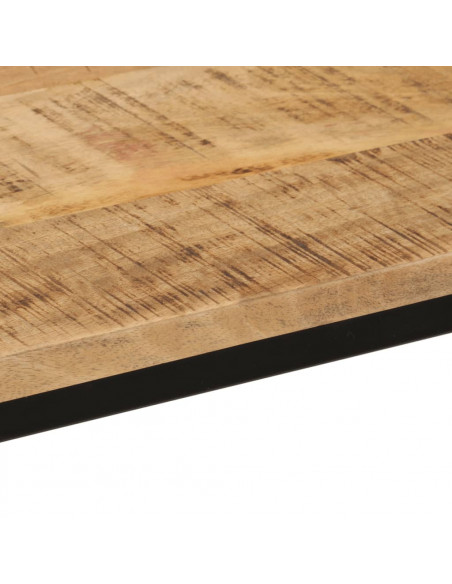 Tavolo Consolle 110x30x75cm Legno Massello Mango Grezzo e Ferro