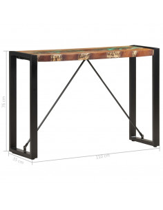 Tavolo Consolle 110x35x76 cm in Legno Massello di Recupero