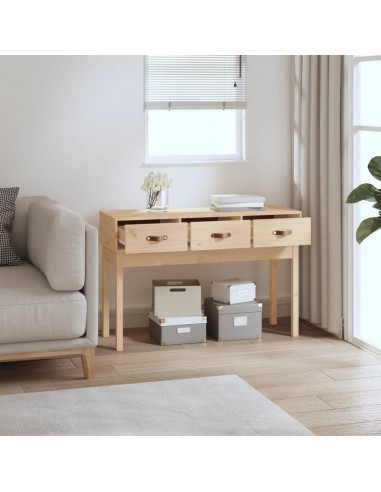 Tavolo Consolle 114x40x75 cm in Legno Massello di Pino