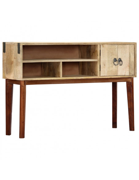 Tavolo Consolle 115x30x76 cm in Legno Massello di Mango Grezzo