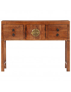 Tavolo Consolle 120x32x80 cm in Legno Massello Grezzo di Acacia