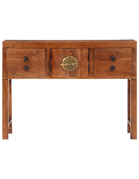 Tavolo Consolle 120x32x80 cm in Legno Massello Grezzo di Acacia