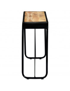 Tavolo Consolle 140x35x76 cm in Legno Massello di Mango Grezzo