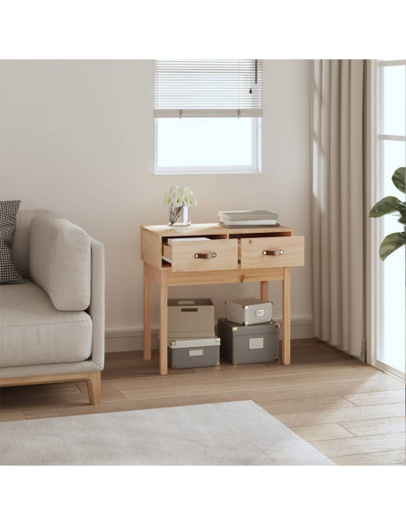 Tavolo Consolle 76,5x40x75 cm in Legno Massello di Pino