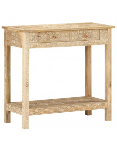 Tavolo Consolle 80x35x74 cm in Legno Massello di Mango