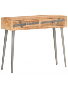 Tavolo Consolle 90x30x75 cm in Legno Massello di Acacia